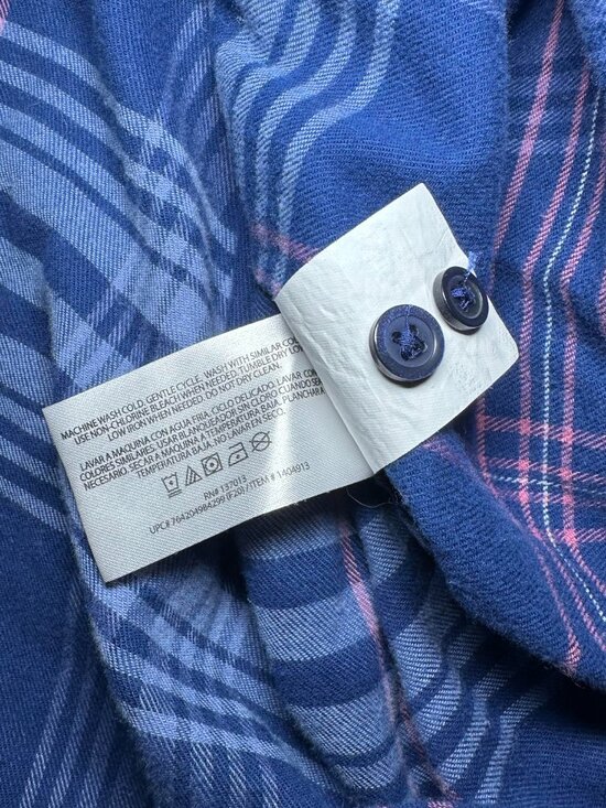 Orvis Shirt Women's Blue Plaid Long Sleeve Button Up Shirt Size Extra Large - Picture 5 of 6